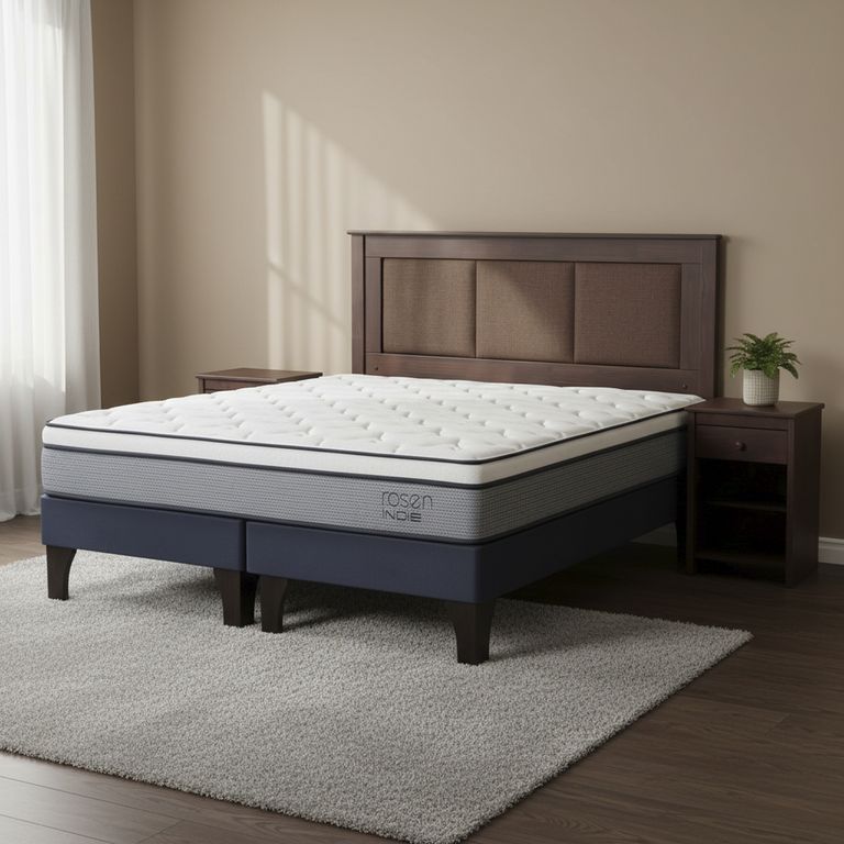 Cama 2 plazas de Estructura Indie Azul