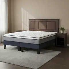 ROSEN - Cama 2 plazas de Estructura Indie Azul