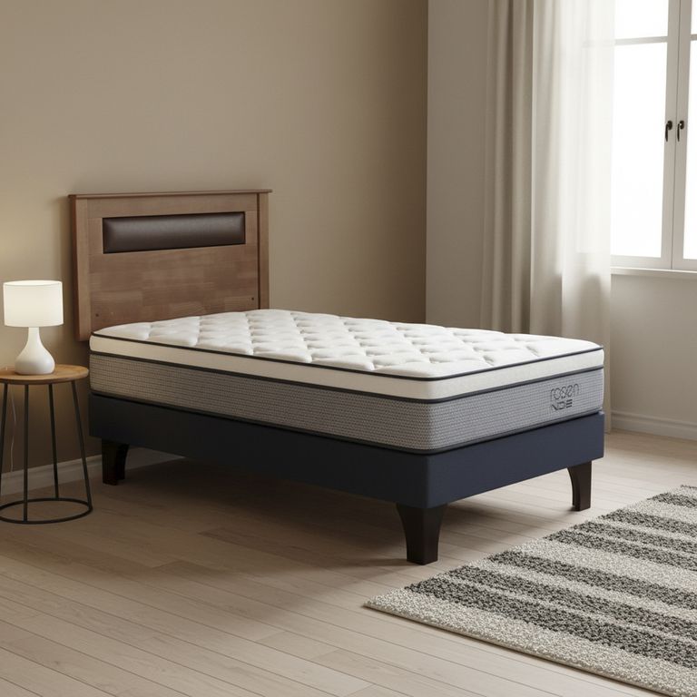 ROSEN Cama 1 plaza de Estructura Indie Azul