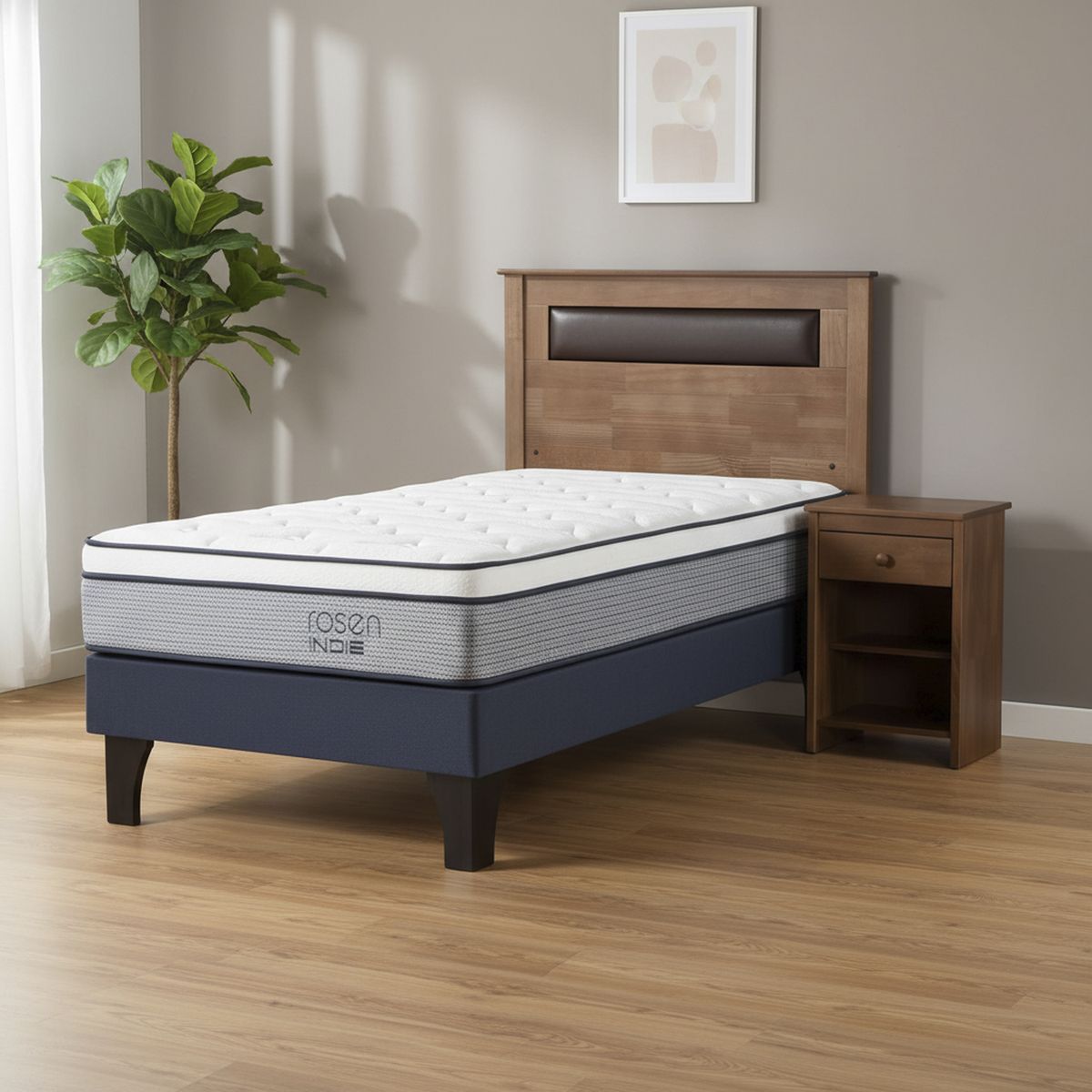 ROSEN - Cama 1 plaza de Estructura Indie Azul