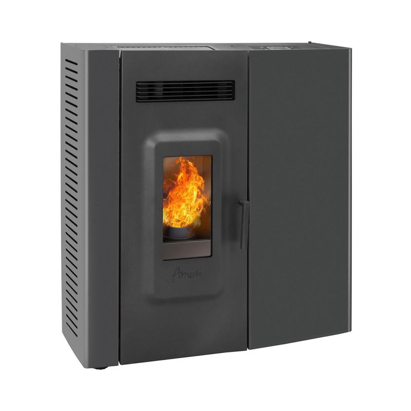 AMESTI - Estufa Pellet Slim 9000 Negra rojo