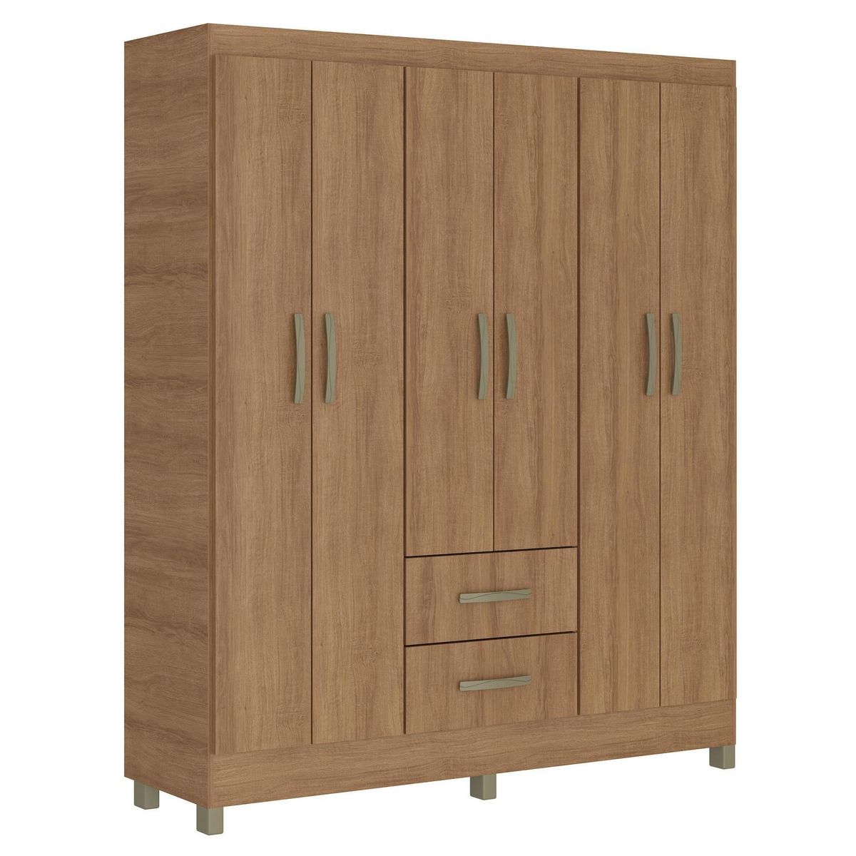 MOBILFRANK - Clóset 6 Puerta(s) 2 Cajón(es) 4 Repisa(s) 149x179x45 cm Miel