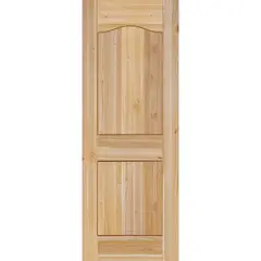 HOLZTEK - Puerta Exterior Madera pino oregón 80x200 cm Modelo 3 Natural