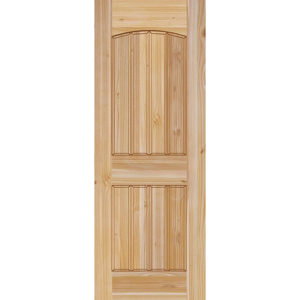 HOLZTEK - Puerta Exterior Madera pino oregón 70x210 cm Modelo 2 Natural