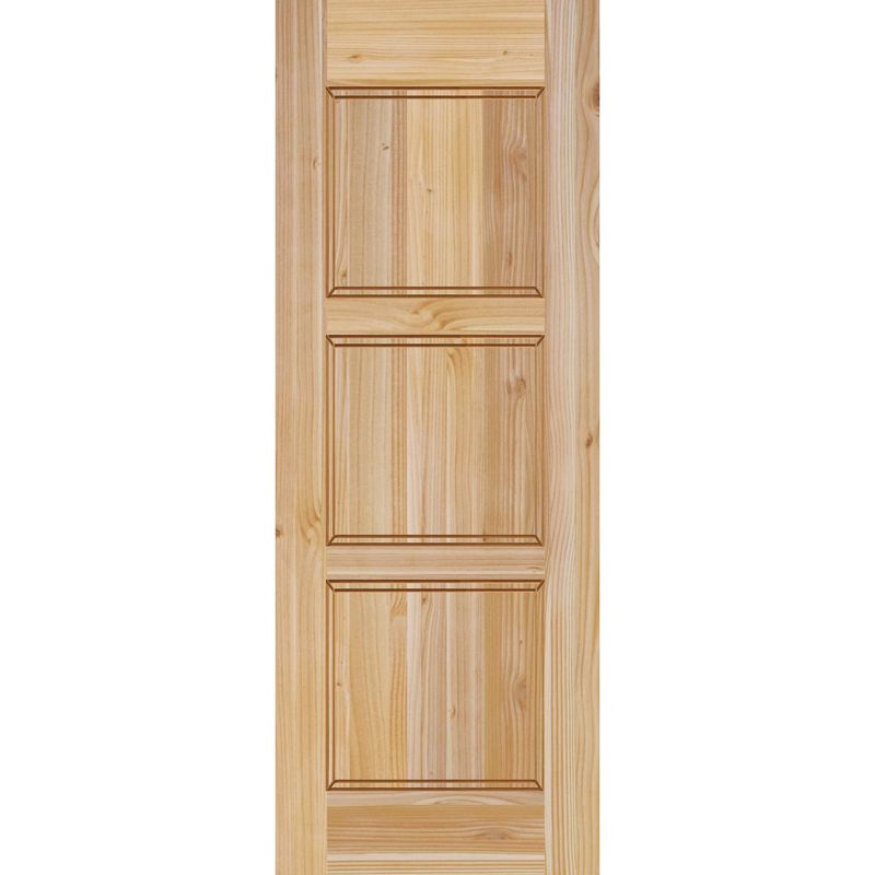 HOLZTEK - Puerta Exterior Madera pino oregón 70x200 cm Modelo 4 Natural