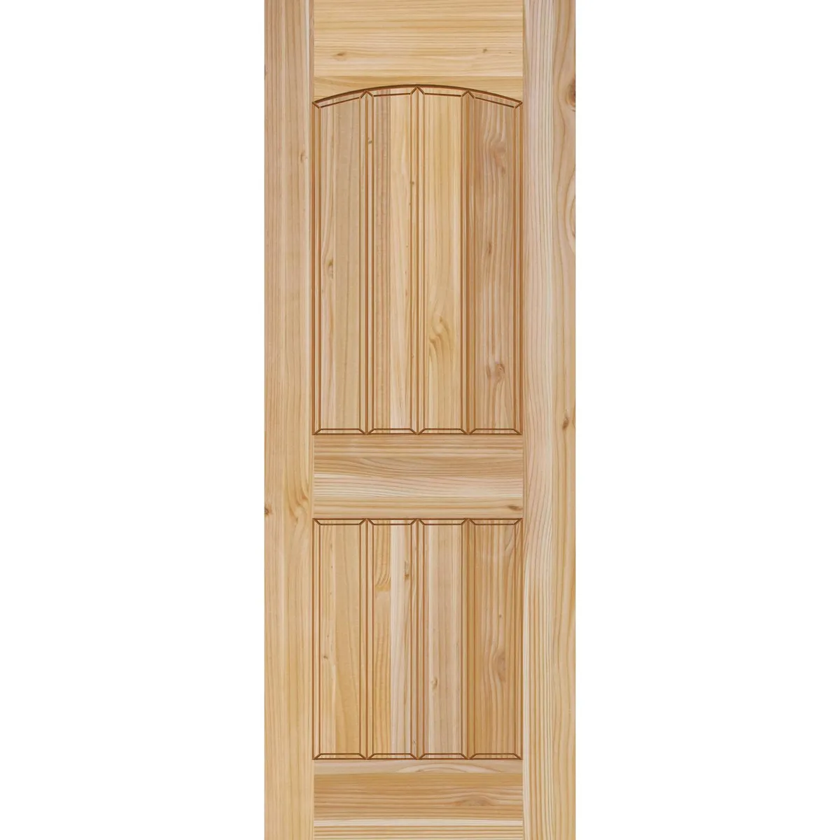 HOLZTEK - Puerta Exterior Madera pino oregón 80x210 cm Modelo 2 Natural