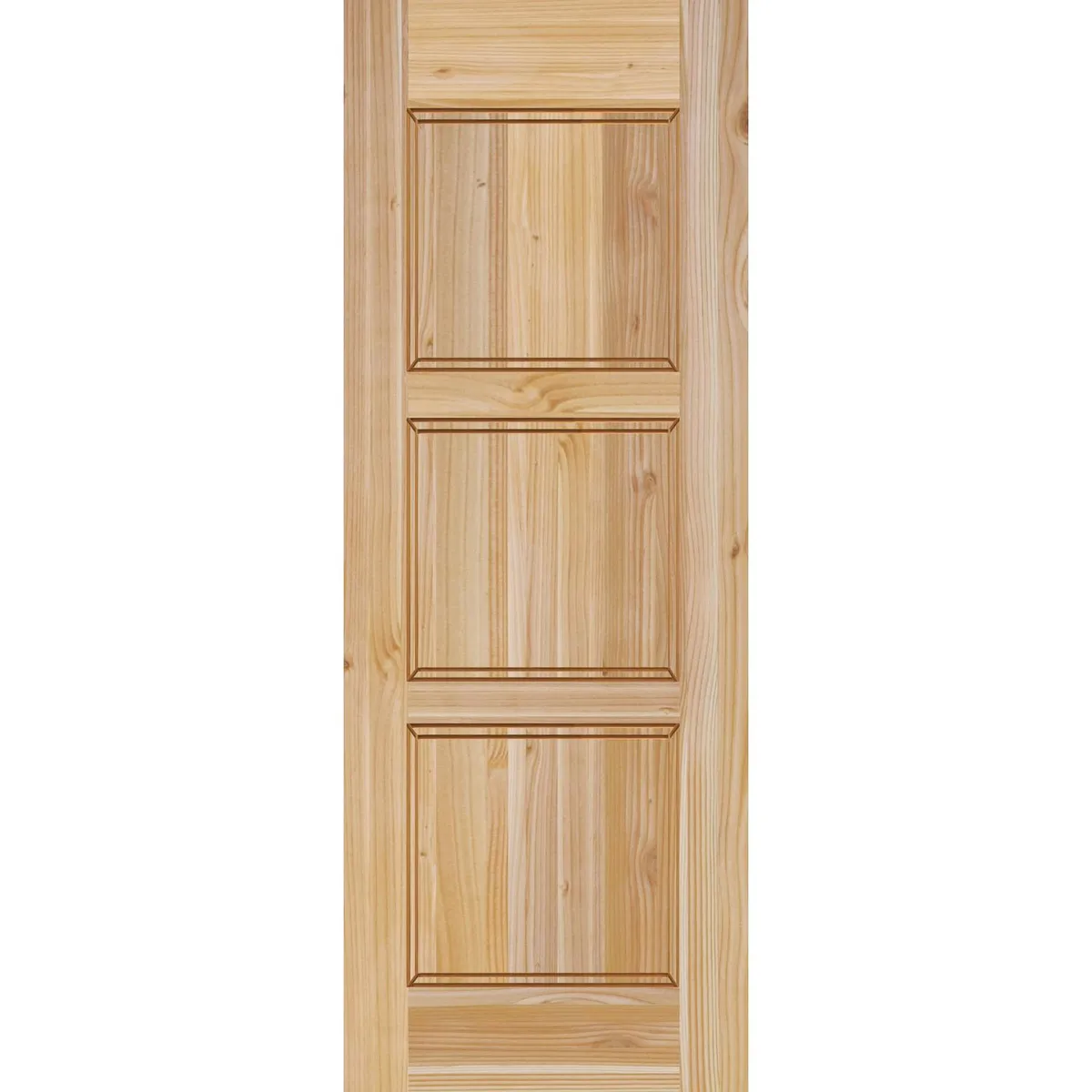 HOLZTEK - Puerta Exterior Madera pino oregón 85x200 cm Modelo 4 Natural