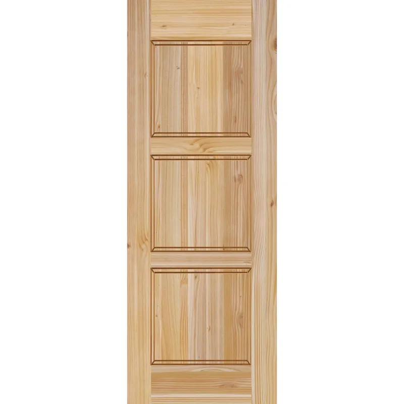 HOLZTEK - Puerta Exterior Madera pino oregón 85x200 cm Modelo 4 Natural