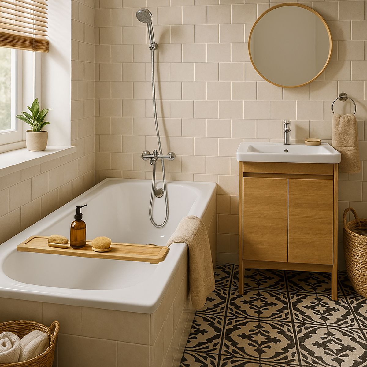 STRETTO - Tina con Antideslizante 100x70 cm Rectangular Acero Esmaltado