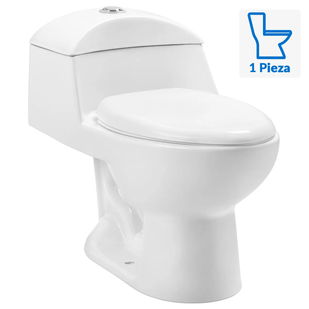 STRETTO - Sanitario One piece a Piso 30,5 cm 4.8 Litros WC One Piece Eros Descarga Piso 30 Blanco