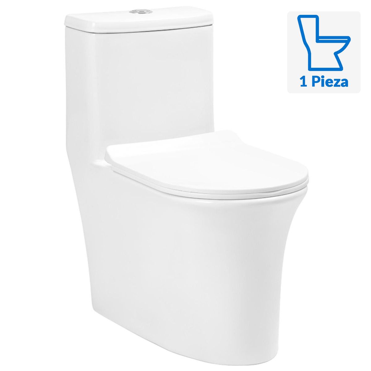 STRETTO - Sanitario One piece a Piso 30,5 cm 4.8 Litros WC One Piece Helios Descarga Piso 30 Blanco