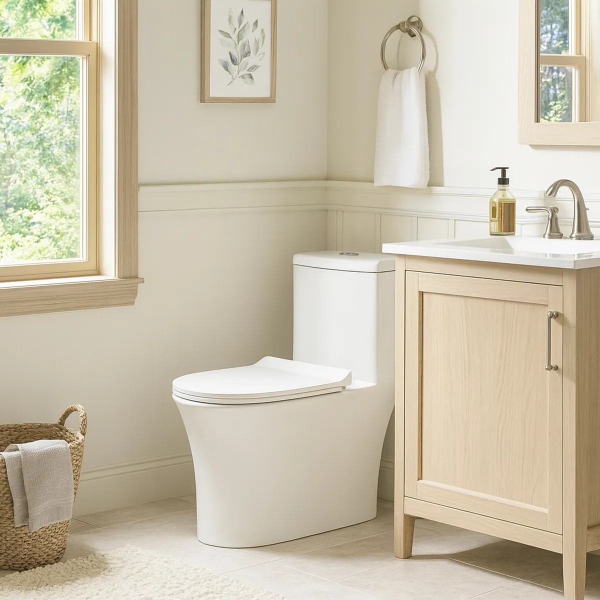 STRETTO - Sanitario One piece a Piso 30,5 cm 4.8 Litros WC One Piece Helios Descarga Piso 30 Blanco