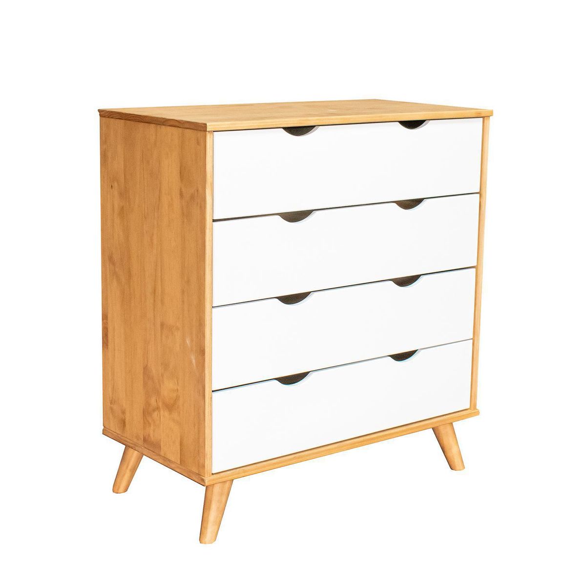 VEKKAHOME - Cómoda 4 Cajón(es) ELIS 76x90x39 cm Café/Blanco