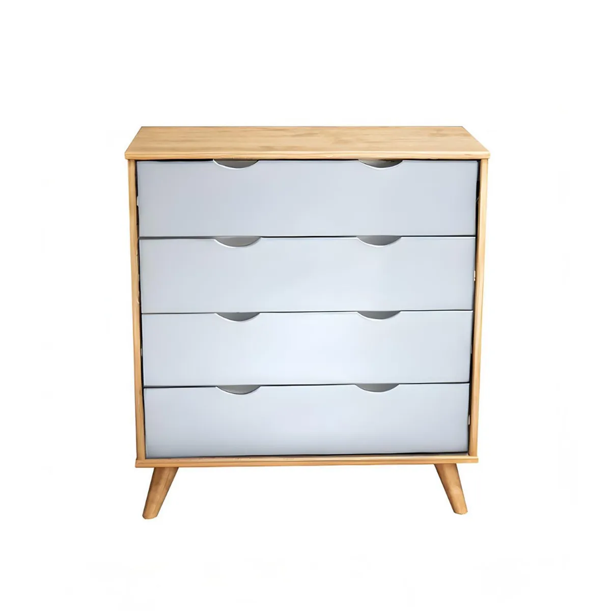 VEKKAHOME - Cómoda 4 Cajón(es) ELIS 76x90x39 cm Café/Blanco