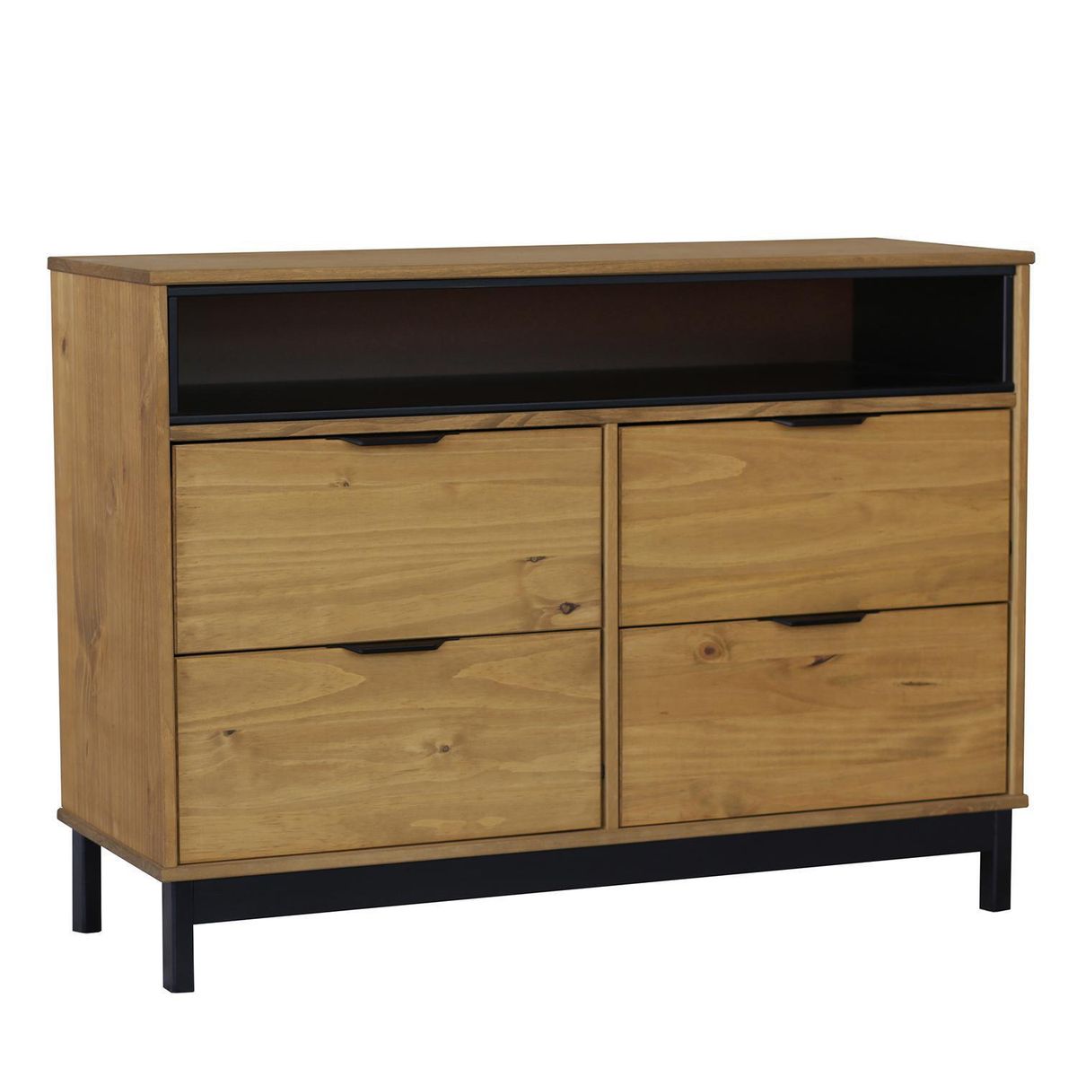 VEKKAHOME - Cómoda 4 Cajón(es) IRIS 110x50x40 cm Café