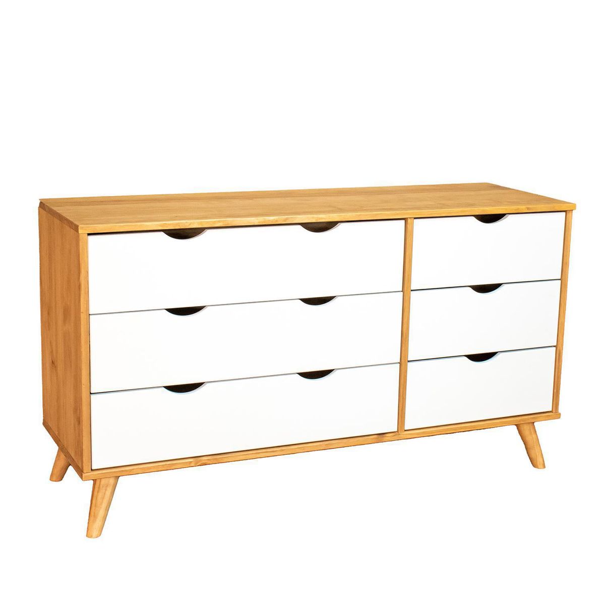 VEKKAHOME - Cómoda 6 Cajón(es) Luna 120x73x40 cm Café