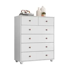 VEKKAHOME - Cómoda 6 Cajón(es) VITTORIA 90x110x41 cm Blanco