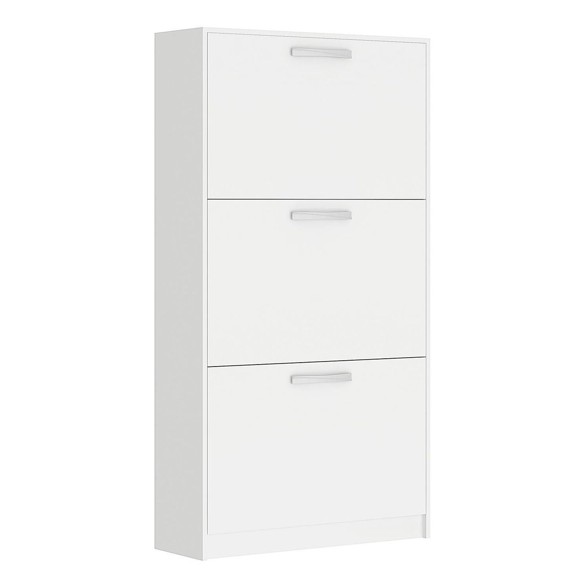 VEKKAHOME - Zapatera Nick Light MDP 3 Nivel(es) 65x124x22 cm Blanco