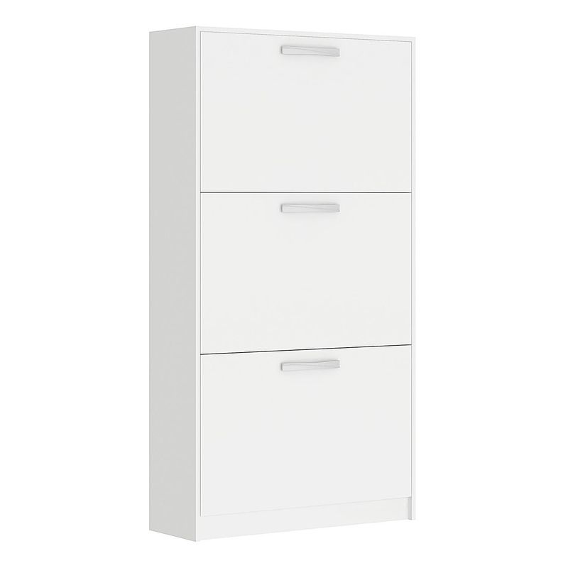VEKKAHOME - Zapatera Nick Light MDP 3 Nivel(es) 65x124x22 cm Blanco
