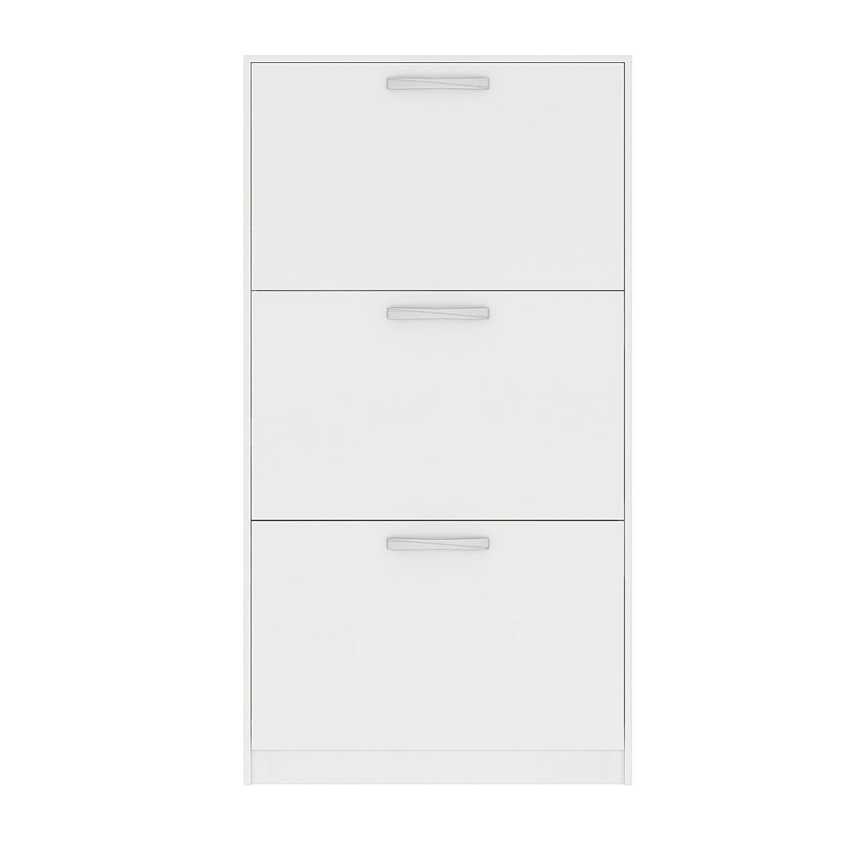 VEKKAHOME - Zapatera Nick Light MDP 3 Nivel(es) 65x124x22 cm Blanco