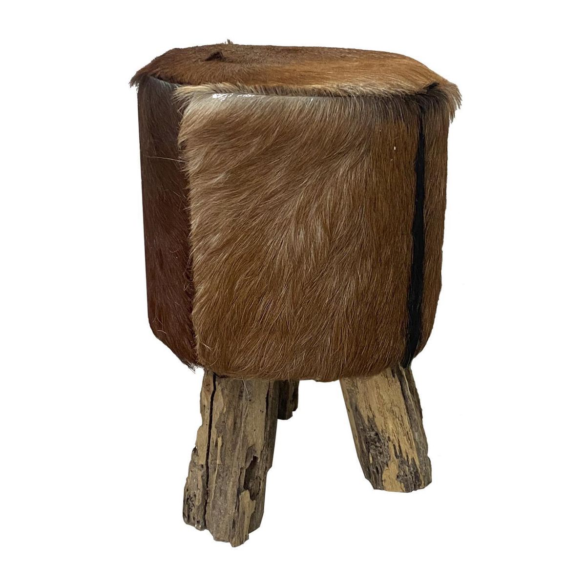VEKKAHOME - Taburete Safari Café 45x30x30 cm