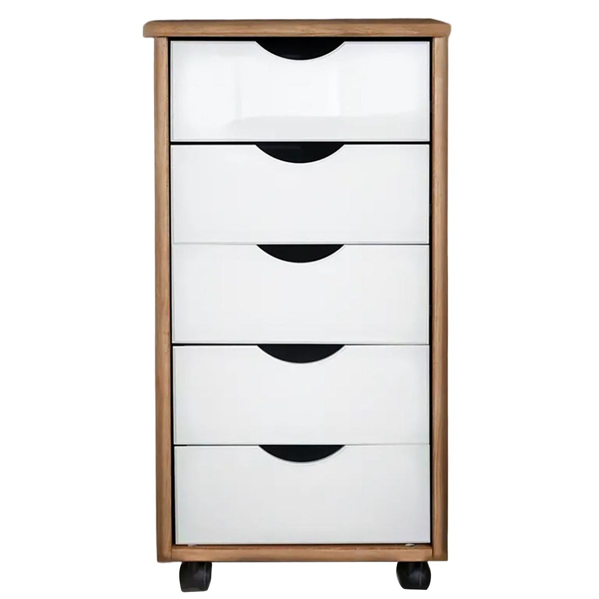 VEKKAHOME - Cajonera 5 Cajón(es) Lucía Ligth 34x64.5x39 cm Café/Blanco