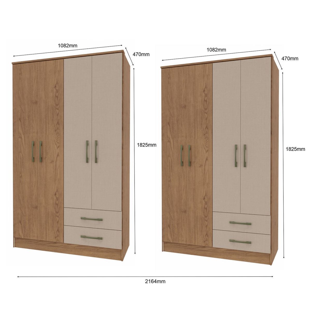 VEKKAHOME - Combo Pequim Bicolor 2x4p