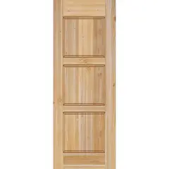 HOLZTEK - Puerta Exterior Madera pino oregón 100x200 cm Modelo 4 Natural