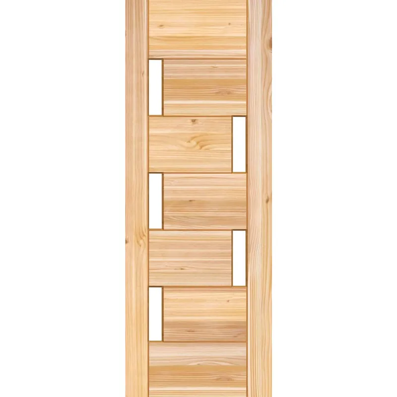 HOLZTEK - Puerta Exterior Madera pino oregón 70x220 cm Modelo 5 Natural