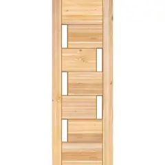 HOLZTEK - Puerta Exterior Madera pino oregón 100x210 cm Modelo 5 Natural