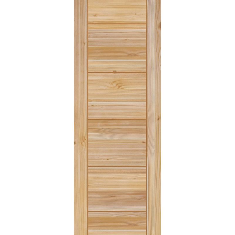 HOLZTEK - Puerta Exterior Madera pino oregón 70x200 cm Modelo 200 Natural