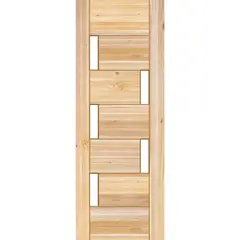 HOLZTEK - Puerta Exterior Madera pino oregón 95x200 cm Modelo 5 Natural