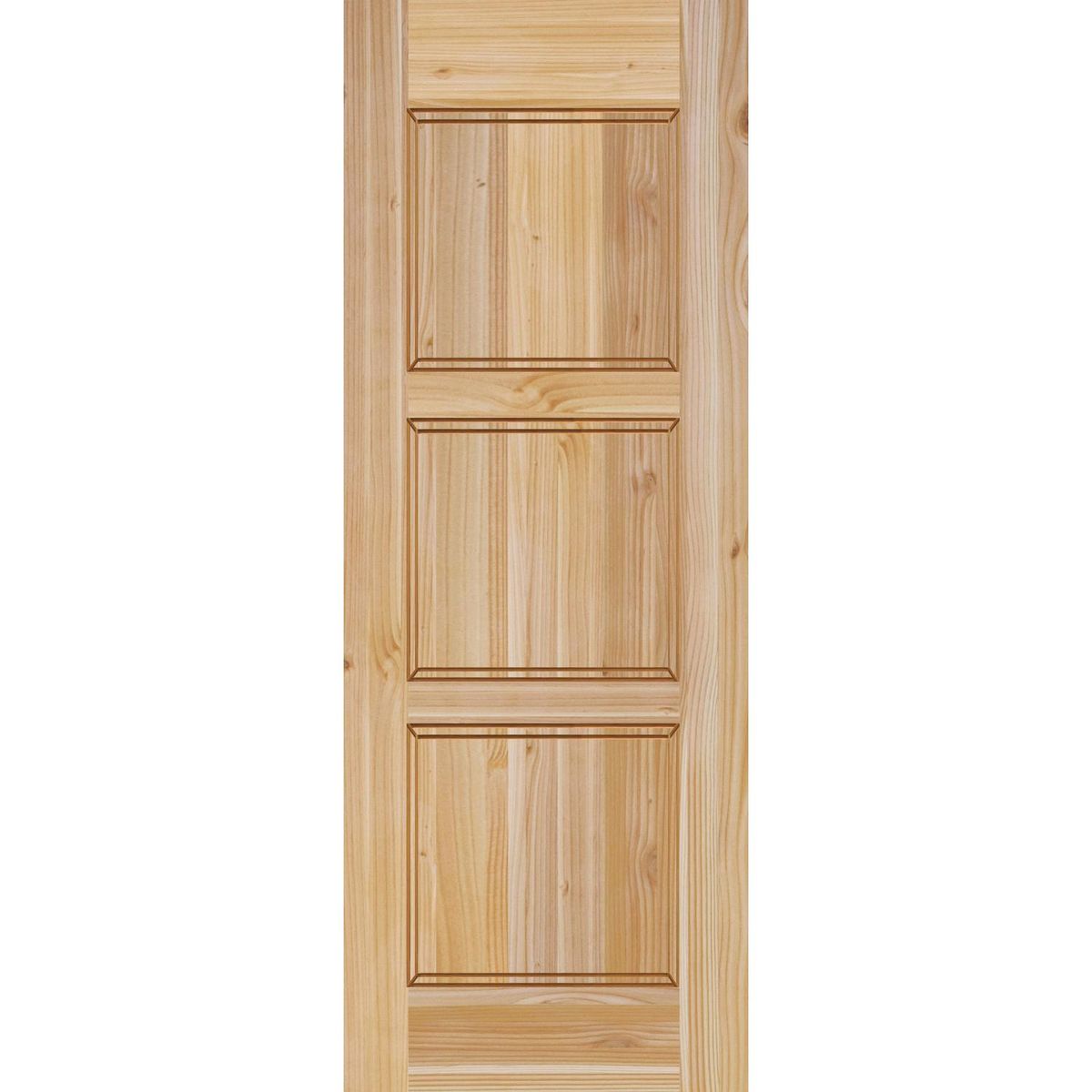HOLZTEK - Puerta Exterior Madera pino oregón 95x210 cm Modelo 4 Natural