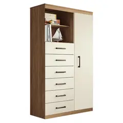 ONESSTA - Cómoda 1 Puerta 6 Cajón(es) Maraba 96.2x163.5x40 cm Beige