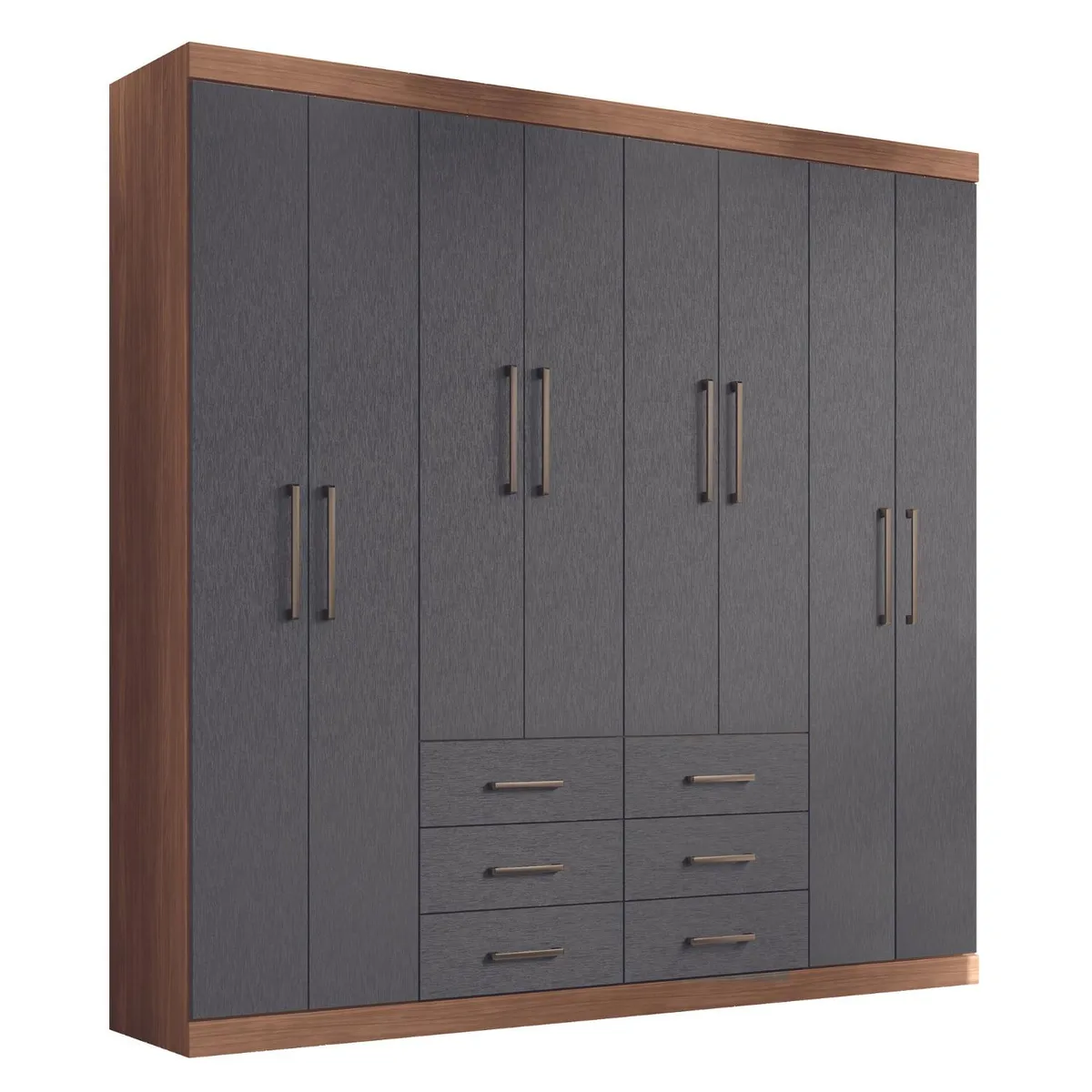 ONESSTA - Clóset Liverpool 8 Puerta(s) 6 Cajón(es) 11 Repisa(s) 212x210x46.3 cm Grafito