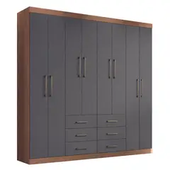 ONESSTA - Clóset Liverpool 8 Puerta(s) 11 Repisa(s) 212x210x46.3 cm Grafito
