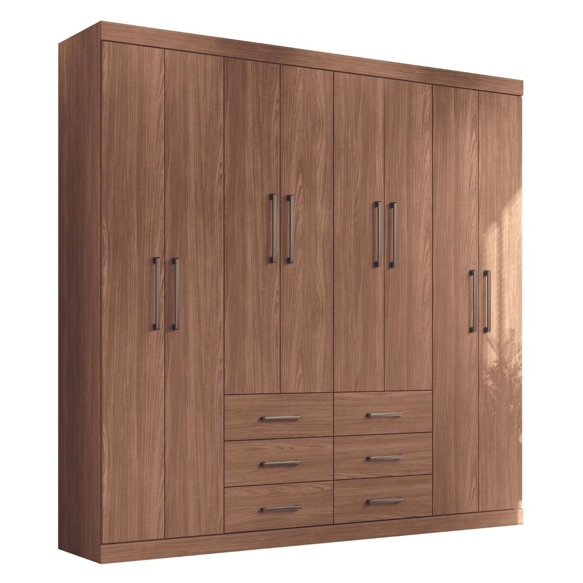 ONESSTA - Clóset Liverpool 8 Puerta(s) 6 Cajón(es) 11 Repisa(s) 212x210x46.3 cm Café