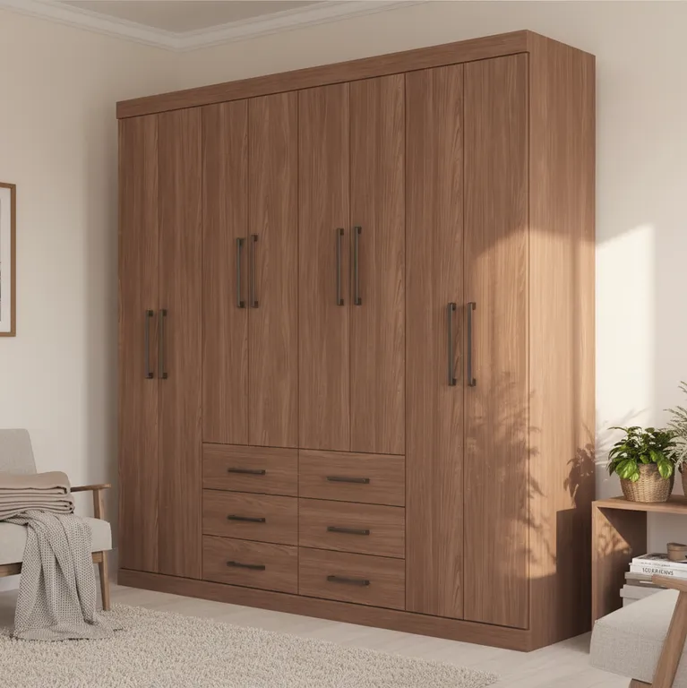 Clóset Liverpool 8 Puerta(s) 6 Cajón(es) 11 Repisa(s) 212x210x46.3 cm Café