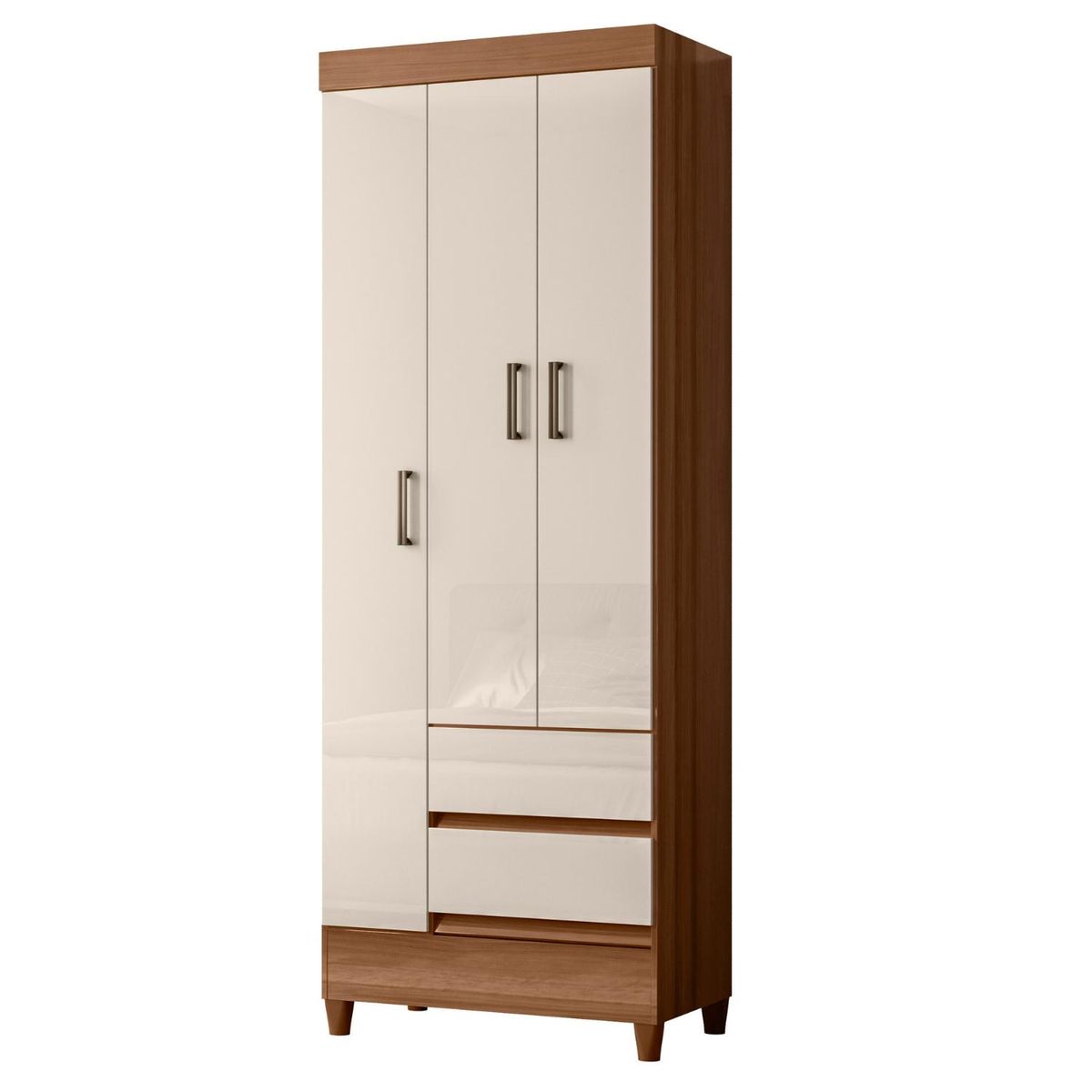 ONESSTA - Clóset Fit 3 Puerta(s) 2 Cajón(es) 2 Repisa(s) 69.3x101x42.2 cm Café/Beige