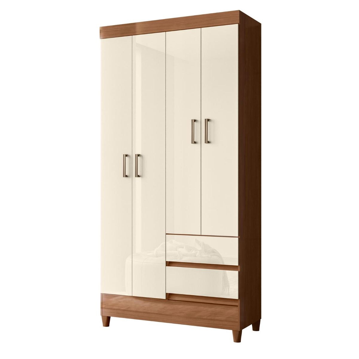 ONESSTA - Clóset Fit 4 Puerta(s) 2 Cajón(es) 3 Repisa(s) 92x191x42.2 cm Café/Beige