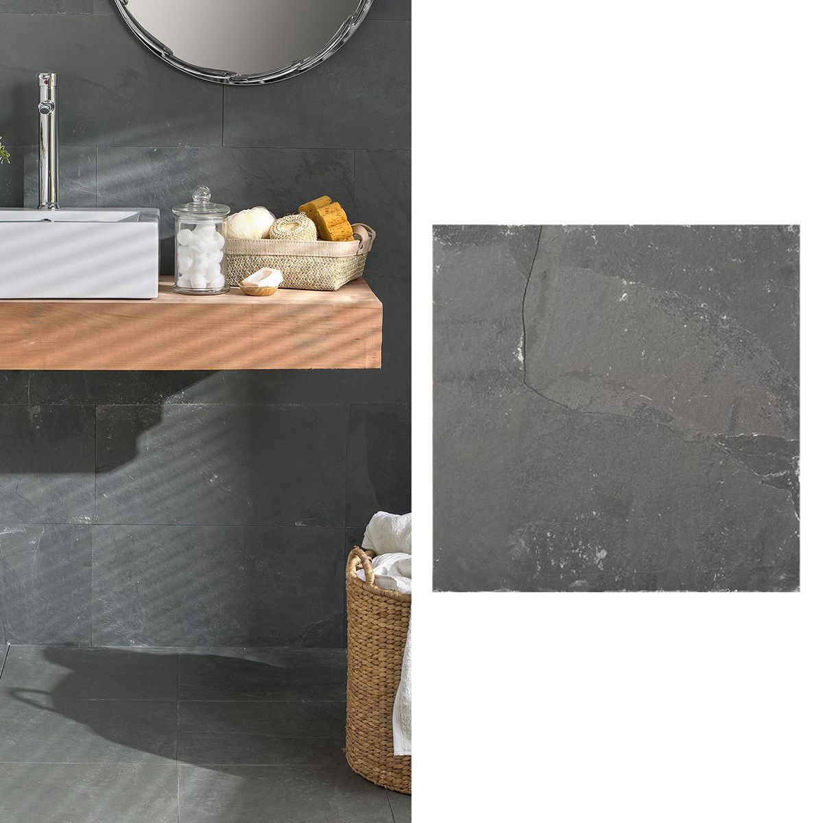 AXM - Piedra Natural Pizarra 40x40 cm Gris 0.96 m2