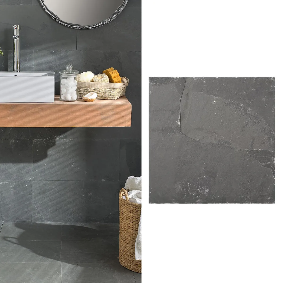 AXM - Piedra Natural Pizarra 40x40 cm Gris 0.96 m2
