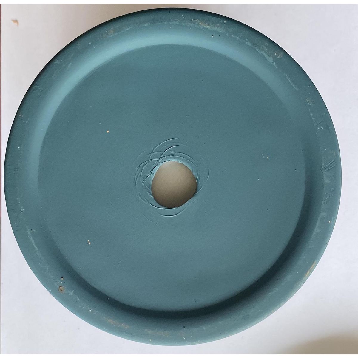 DECOGREEN - Macetero con Plato M de Arcilla 15x15 cm Verde y Dorado