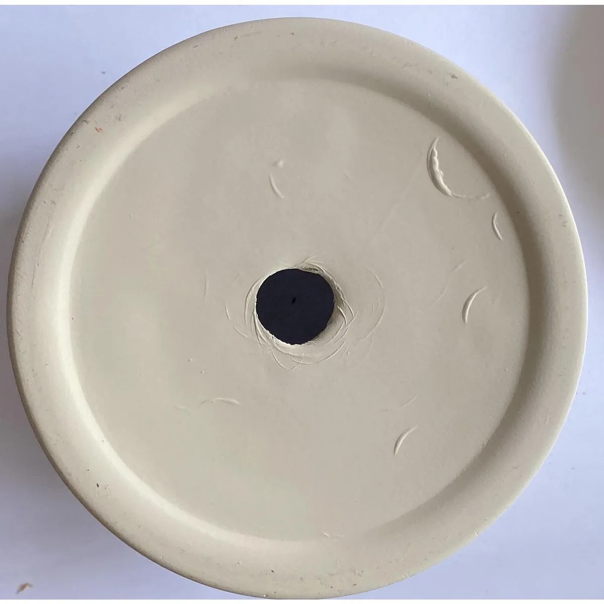 DECOGREEN - Macetero con Plato M de Arcilla 15x15 cm Crema y Dorado