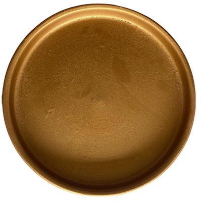 Imagen 2 del producto Macetero Cilindro y Plato de Arcilla 18x18 cm Grafito y Dorado