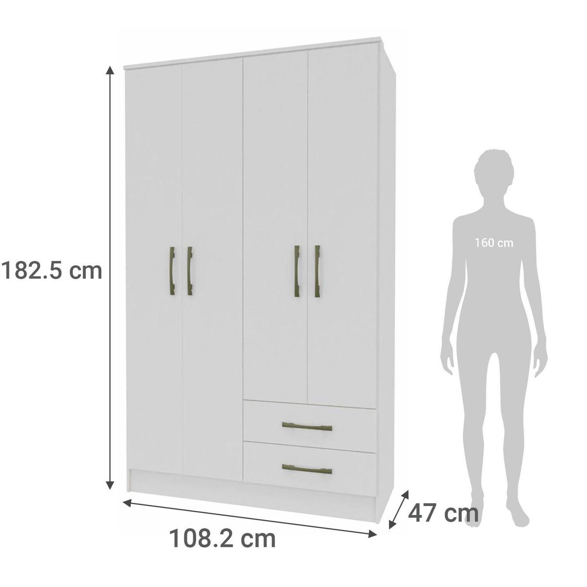 VEKKAHOME - Combo 2 Clóset Pequim Light 3 Puertas/2 Cajones y 4 Puertas/2 cajones