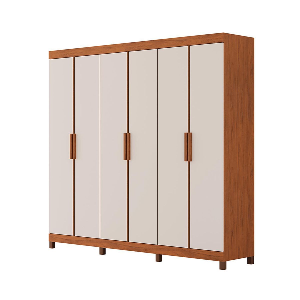 VEKKAHOME - Clóset Neo 6 Puerta(s) 2 Cajón(es) 5 Repisa(s) 218x200x47 cm Beige