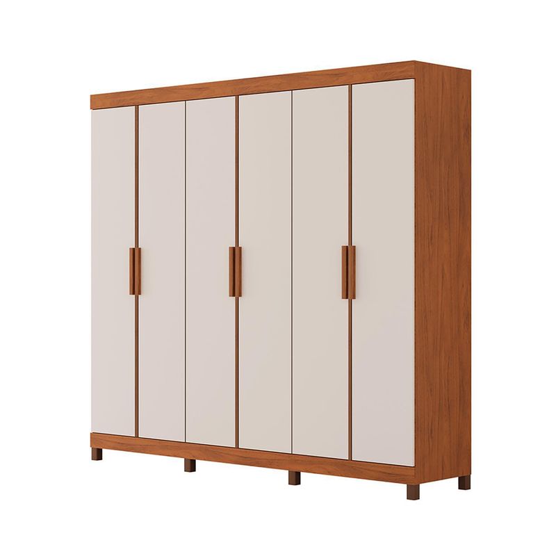 VEKKAHOME - Clóset Neo 6 Puerta(s) 5 Repisa(s) 218x200x47 cm Beige