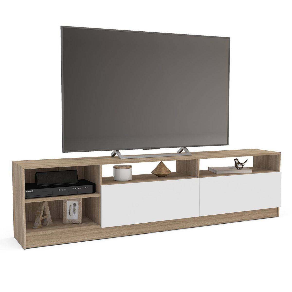 VEKKAHOME - Rack TV Moyan Light 75" 2 puertas