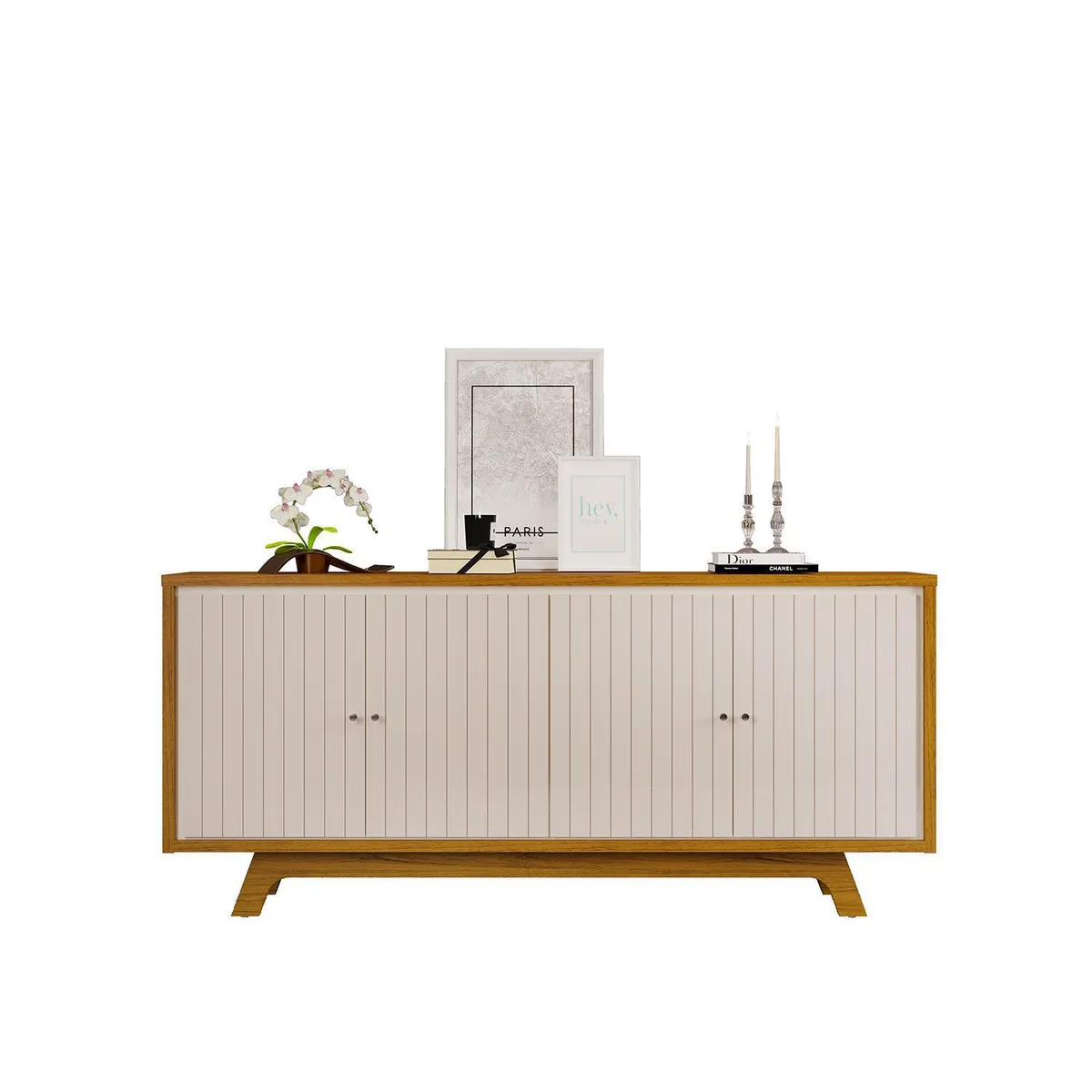 VEKKAHOME - Buffet Brise Beige 35.7x180x80.5 cm